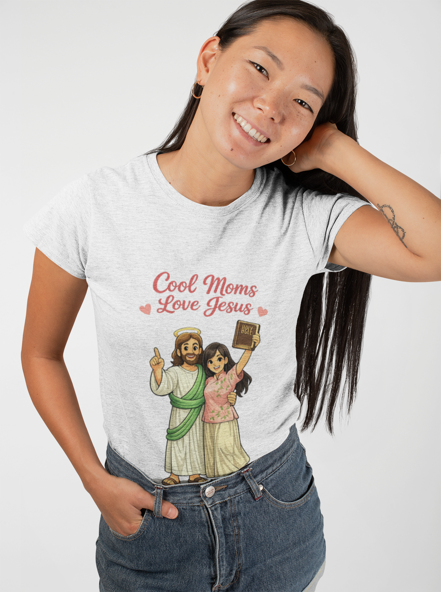 "Faithful Mom Asian Love Jesus" | T-Shirt