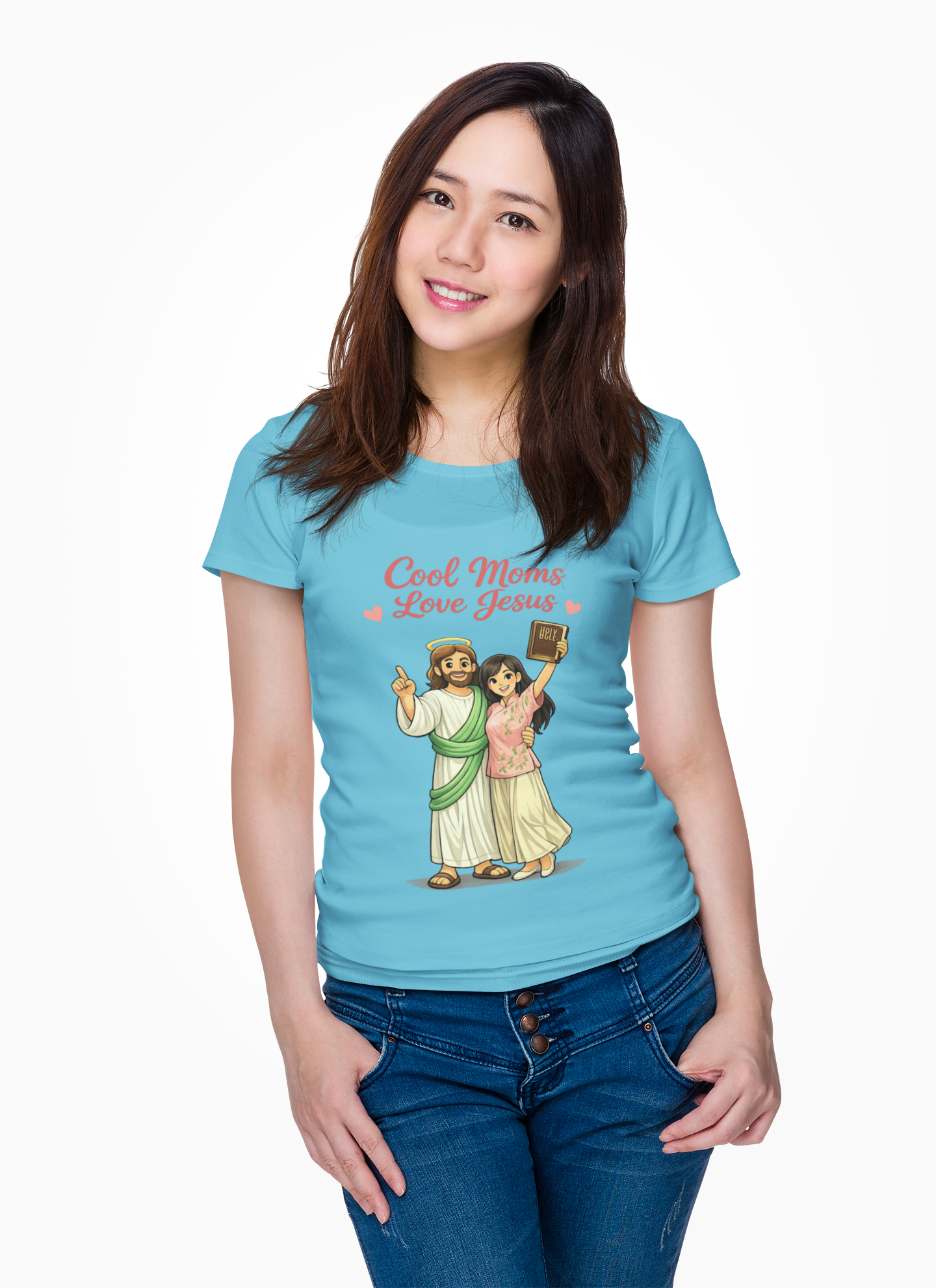 "Faithful Mom Asian Love Jesus" | T-Shirt