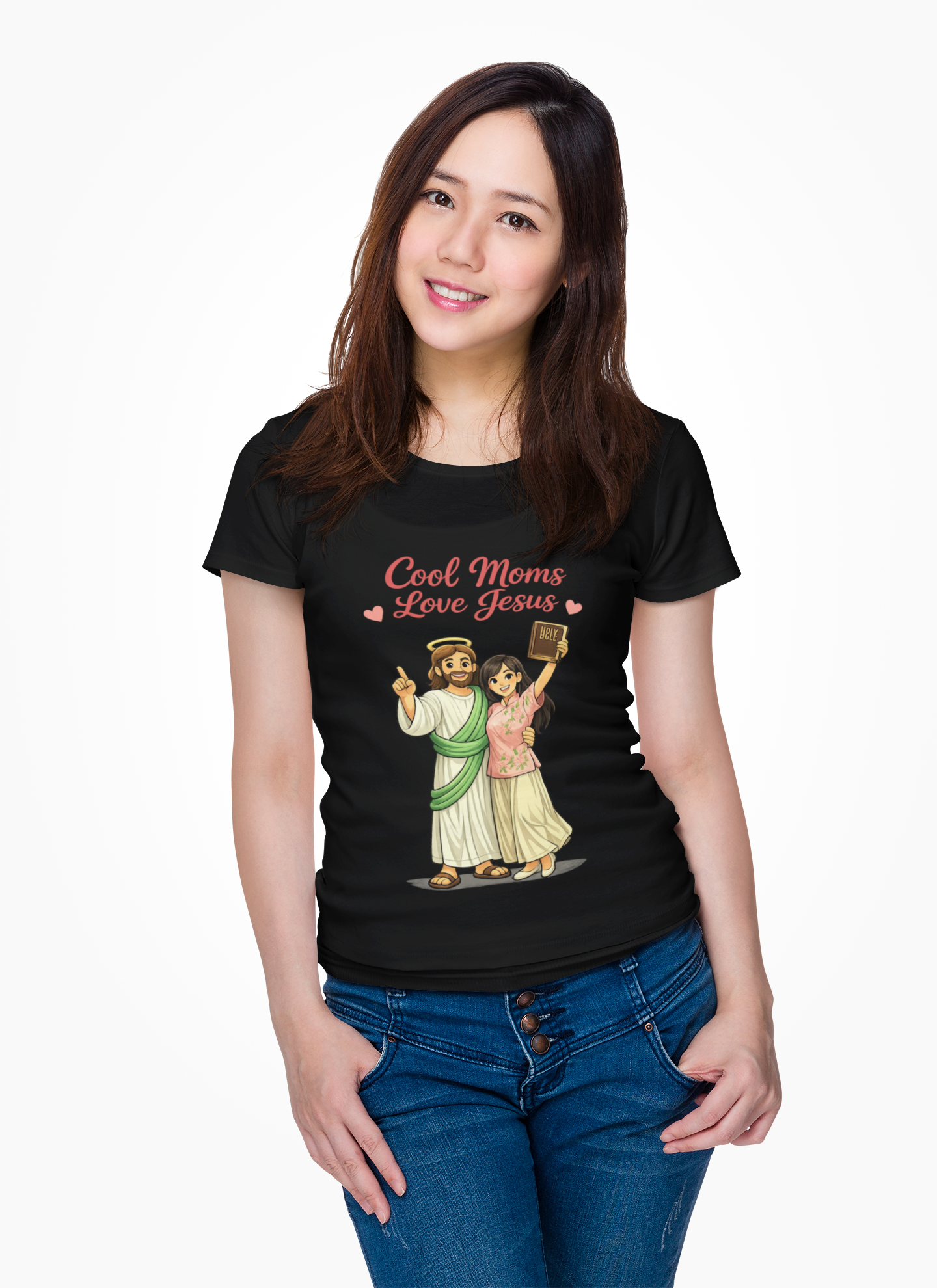 "Faithful Mom Asian Love Jesus" | T-Shirt