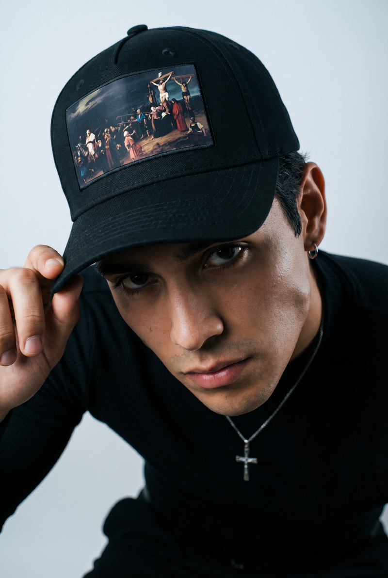 Crucifixion Art Baseball Cap – Renaissance Painting Frame Hat